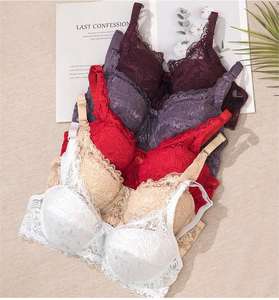 镂空蕾丝透明Dentelle Up <span class=keywords><strong>Sel</strong></span>女性胶粘文胸加大码光盘杯大文胸钢圈文胸 - Product Image 5