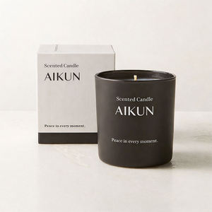 Bougie parfumée AIKUN à l'arôme riche, longue durée de combustion, étiquette personnalisée, pot personnalisé, pour hall d'hôtel, salle de yoga, cadeau de Ramadan, cadeau de l'Aïd - Product Image 1