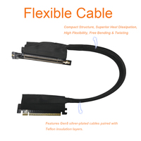 Câble d'extension pour carte graphique GPU PCI-E 5.0 16X vers X16 GEN5, 0,5 m 1 m, pour serveur IA, entrée droite/sortie gauche