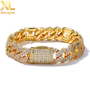 18K Gold Plated <b>Iced</b> <b>Out</b> Diamond Cuban Link <b>Chain</b> Necklace With Spring Clasp Hip Hop Jewelry Gift for Men - Product Image 2