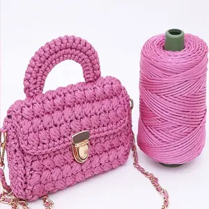 Atacado pp fio polipropileno fio crochet oco fio mão tricô crochet chapéu saco