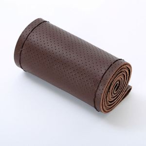 Housse de volant de voiture en cuir de luxe à 4 branches, en cuir de vachette, cousue à la main, universelle, toutes saisons, modèle Guangdong QK001 - Product Image 6