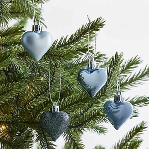 Metal Blue Hearts Bauble - Product Image 1