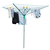 Séchoir à linge rotatif extérieur sur pied, grande capacité 40m, 4 bras, type parapluie, pour jardin