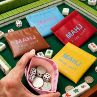 Pochette porte-dés de Mahjong porte-bonheur, ouverture par pression, pour jetons de Mahjong, mini pochette pour tuiles