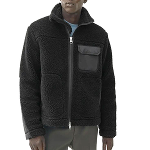 OEM personalizable hombres cremallera <span class=keywords><strong>polar</strong></span> Sherpa <span class=keywords><strong>chaqueta</strong></span> Casual invierno cálido de talla grande bordado Shearling <span class=keywords><strong>Bomber</strong></span> Casual <span class=keywords><strong>chaqueta</strong></span> - Product Image 4