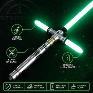 Spada Laser Cross Guard di <span class=keywords><strong>Star</strong></span> <span class=keywords><strong>Wars</strong></span> Nexussabers, Impugnatura in Metallo per Duelli Pesanti, Spada Laser Giocattolo Luminosa per Cosplay per Bambini - Product Image 1