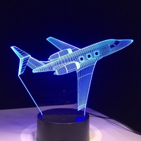 Lampe LED 3D série avion, veilleuse, lumière de nuit, modèle d'avion, cadeau pour enfants garçons
