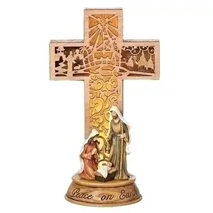 カトリックの宗教的な贈り物はロゴ/形/サイズ/パッキングと彫像を交差させますカスタマイズ可能