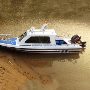 Diseño fresco 5,2 m ocio fibra de vidrio ocho asientos barco agua diversión pesca barco de lujo con consola central 60 HP lago patrulla con cabina