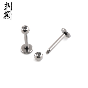 เครื่องประดับเจาะร่างกาย<span class=keywords><strong>ไท</strong></span>เทเนียมแบบเกลียวนอกตั้ง CZ labret - Product Image 4
