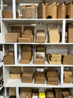 Caja Rígida de Cartón Kraft Marrón Desechable, Ecológica y Reciclable, para Comida para Llevar, con Relieve