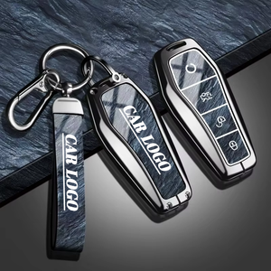 เคสหุ้มกุญแจรถยนต์แฟชั่นรูปแบบใหม่สำหรับ BYD Song Pro Plus Max Dmi EV Seal Dolphin ทำจากโลหะผสมสังกะสีและ TPU พร้อมลวดลายหินอุปกรณ์เสริมพวงกุญแจ - Product Image 3