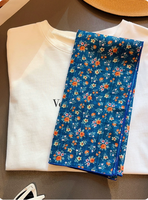 Foulard carré en coton à motif cachemire bleu, bandana, nappe de pique-nique, de camping, ou de décoration extérieure, ou toile de fond photo, ou serviette