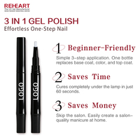 Stylo de vernis à ongles gel 3-en-1 facile et simple, 18 couleurs, 3ml, 4ml, 5ml, vernis à ongles magnétique UV LED à retirer par trempage