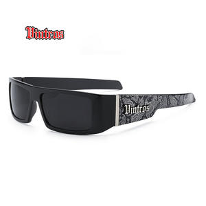 Винтажная уличная одежда VINTROS OG, Толстая черная Прямоугольная оправа, поляризованные мужские солнцезащитные очки Gangsta с логотипом 2024 - Product Image 3