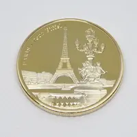 3D टूर एफिल पेरिस सिक्का टोकन, धातु गोल्डन मढ़वाया टॉवर एफिल फ्रांस सिक्के