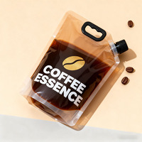Pochettes souples personnalisées en PE avec bec verseur pour boissons liquides – Café, vodka, bière, champagne, jus, soda – Impression gravure, qualité alimentaire