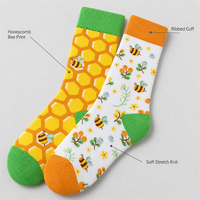 Chaussettes décontractées à motif abeille de dessin animé, mélange de coton, pour femmes, hommes et enfants, cadeau amusant pour l'automne