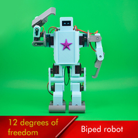 Robot Humanoide Biónico Programable de 12 Grados de Libertad, con Reconocimiento de Voz de Código Abierto, Wifi, Infrarrojos, Control Remoto BT, Plástico ABS, Económico