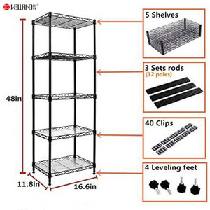 Estante de almacenamiento de Metal y acero para cuarto de baño, anaquel metálico de 5 niveles para almacenamiento de ropa y cocina - Product Image 1