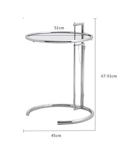 Yuaoo Internet Celebrity Stainless Steel Glass <strong>Adjustable</strong> <strong>Height</strong> Corner Retractable Coffee <strong>Table</strong> Designer Simple Small <strong>Table</strong> - Product Image 6