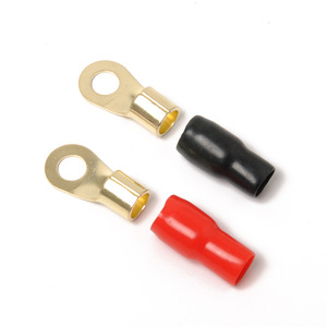 Ring <b>Terminals</b> 4Ga Brass 8.5mm Hole 33mm Length For Car Audio Wiring 10 Pairs Pack - Product Image 2