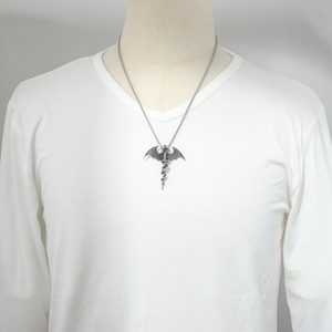 Yunnique – collier avec pendentif épée de dragon en acier inoxydable, bijoux de mode de Style Punk pour hommes - Product Image 3