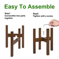 Étagères de présentoir de plantes en pot de bureau simples supports en bois dur d'érable d'intérieur support de plante réglable support de plante stable d'intérieur