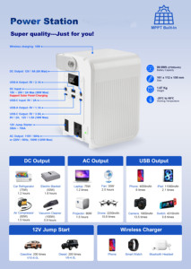 สถานีชาร์จพลังงานแสงอาทิตย์แบบพกพา 500w 300w 100W 2000W  สถานีชาร์จในรถยนต์ เครื่องชาร์จพกพา แบตสำรอง 500w - Product Image 4