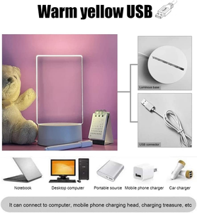 Diy LED creatives Pen rewrit lumineux blanc led tableau de notes 3d veilleuse lampe de table acrylique tableau d'écriture avec stylo - Product Image 6