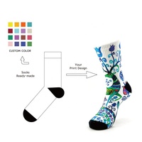 Chaussettes imprimées numériques 3D Chaussettes imprimées en coton de créateur pour hommes avec logo fantaisie