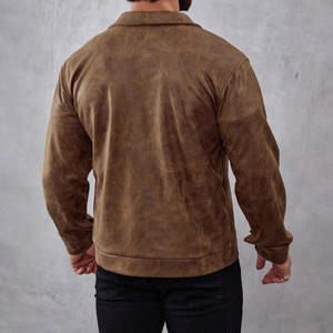 Chaqueta de ante casual de invierno para <span class=keywords><strong>hombre</strong></span>-Teñida lisa, ideal para los mercados europeos y americanos, lista para cruzar fronteras - Product Image 3