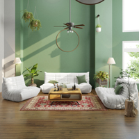 Canapé Fauteuil de Sol Relax Contemporain pour Salon, Modulable en Cuir, Canapés Paresseux, Sièges Individuels, 1 2 3 Places et Ottoman d'Angle