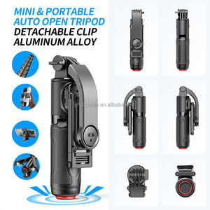 Trépied pliable ultra-compact pour selfie, support de téléphone à ouverture instantanée, lumière LED pour bureau, diffusion en direct portable, photo - Product Image 2