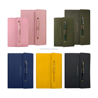 Carnet de voyage à trois feuilles mobiles, carnet de bureau A5 avec organisateur de cartes de visite