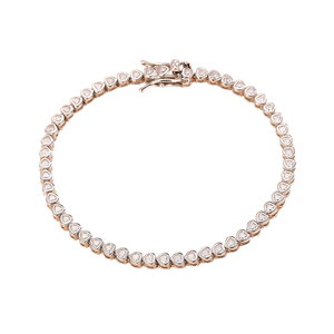 Venta al por mayor de pulseras de tenis clásicas de plata de ley S925 con moissanita de 3 mm, chapadas en rodio, corte brillante para mujer, NGTC - Product Image 1