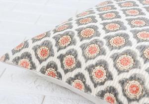 Premium Hot Sale Printed Boho Tufted Orange And <b>White</b> Jaipuri Print <b>Cushion</b> Cover - Product Image 5