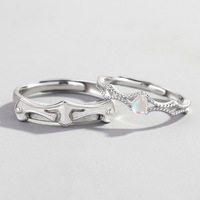 Dropshipping pour la conception originale CJH S925 Bague princesse et chevalier en argent pur Bagues de mode créatives pour les couples féminins Cadeau