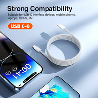 Cable de Carga Rápida USB-C a USB-C, Ultra Grueso y Trenzado, Transferencia de Datos, PD, 240 W Máx., 2 m