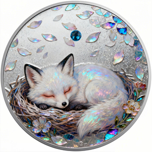 Медаль из чистой меди 999 пробы с цветным рельефным изображением, серебряным покрытием и кристаллами, 1 унция, коллекционная монета на заказ - Product Image 1