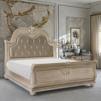 Juego de Dormitorio de Lujo Estilo Saudí Moderno con Cama Tapizada Tamaño King o Queen para Arabia, Catar y Dubái