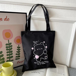 Borsa da donna di grande capacità impermeabile per lo <span class=keywords><strong>Shopping</strong></span> borsa coreana stampa con Logo portatile con cerniera all'ingrosso - Product Image 6