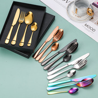 Ensemble de 10 couverts de luxe modernes en acier inoxydable multicolores, écologiques, personnalisables avec logo, pour mariage et restaurant – Vente chaude