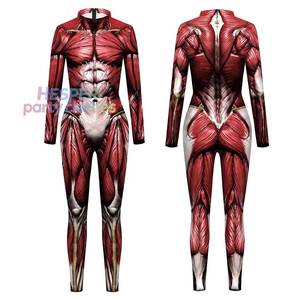 Costume de cosplay musculaire amusant imprimé pour Halloween, style européen et américain, combinaison pour hommes et femmes, tenue Elsa pour la scène - Product Image 1