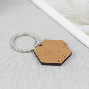 LLavero de madera de bambú en blanco con logotipo personalizado, llavero de coche de Metal de marca Diy para regalo de recuerdo - Product Image 4