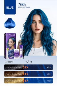 OEM <span class=keywords><strong>Spot</strong></span> Salon Fashion Couleur des cheveux Violet Bleu <span class=keywords><strong>Vert</strong></span> Sans ammoniaque Teinture capillaire biologique longue durée 100% <span class=keywords><strong>Gris</strong></span> Couverture Marque privée - Product Image 3