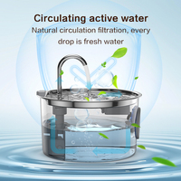 Distributeur d'eau pour animaux de compagnie en acier inoxydable 304, 3,2 L, filtration multiple, fontaine à eau automatique pour chats et petits chiens