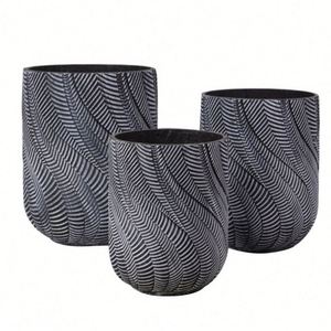 Pots de jardin en ciment ronds décoratifs de style nordique, grands pots d'intérieur et jardinières artificielles pour la maison - Product Image 3