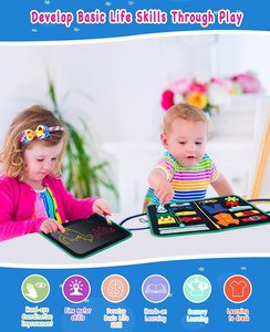 Toddler Busy <span class=keywords><strong>Board</strong></span>, giocattoli Montessori per ragazzi e ragazze di 1 2 3 4 anni, giocattoli sensoriali con cerniera Artboard rimovibile - Product Image 6